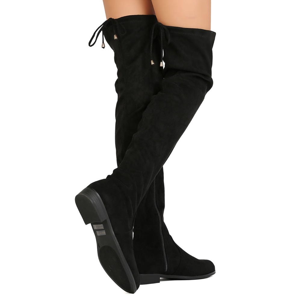 HP⭐Black Flat Over the Knee boot OTK - Picture 6 of 7